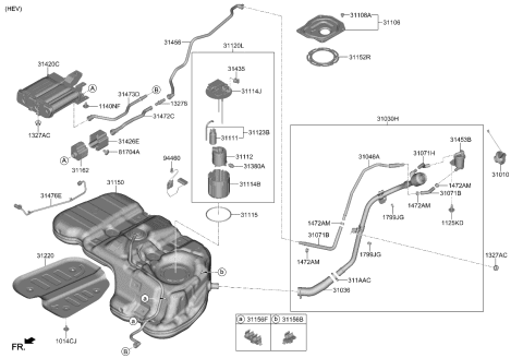 2023 Kia Sorento Fuel System Diagram 1