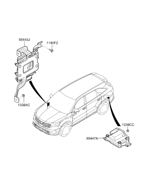 2022 Kia Sorento ECU-4WD Diagram for 954474G610