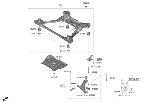2021 Kia Sorento Arm Complete-Fr LWR Diagram for 54500P2000