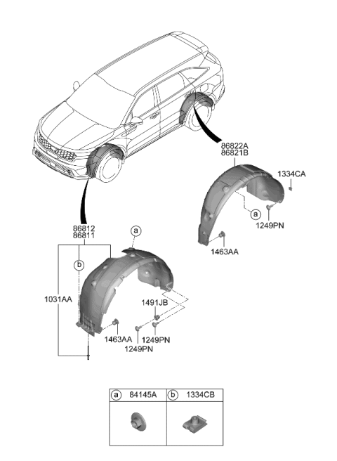 2023 Kia Sorento Wheel Guard Diagram