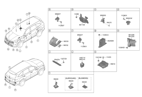 2022 Kia Sorento MODULE ASSY-AIR BAG Diagram for 95910P4300