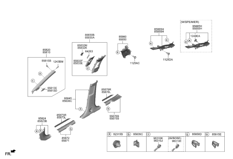 2022 Kia Sorento TRIM ASSY-GATE PILLA Diagram for 85855P2300WK