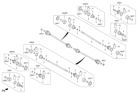 2021 Kia Sorento Drive Shaft (Rear) Diagram