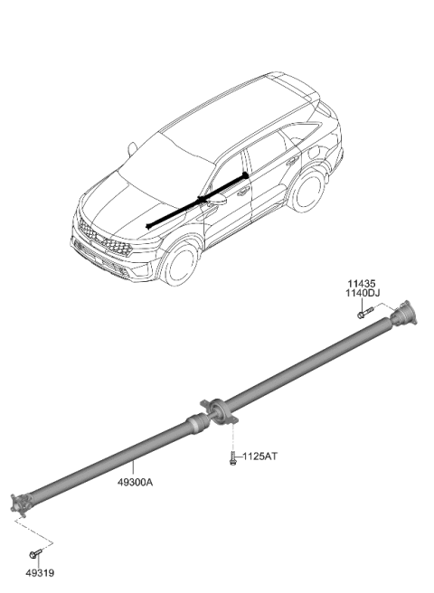 2022 Kia Sorento Bolt Diagram for 493192B000