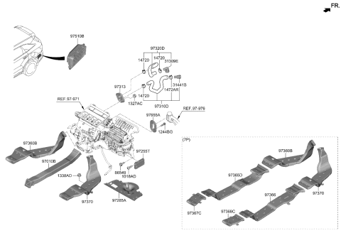 2021 Kia Sorento Heater System-Duct & Hose Diagram