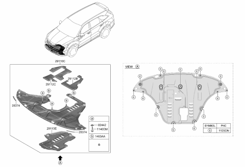 2023 Kia Sorento Under Cover Diagram