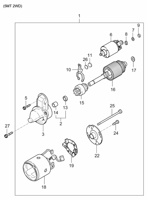 2006 Kia Rio Starter Diagram 1