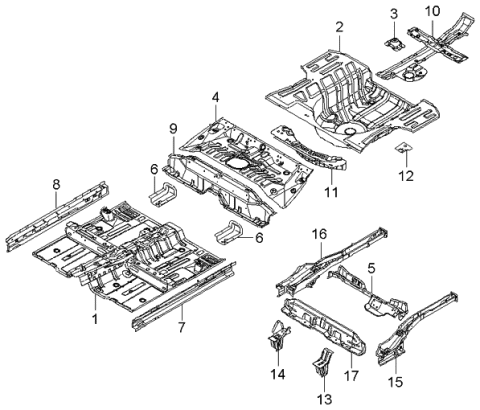 2005 Kia Rio Panel-Floor Diagram 1