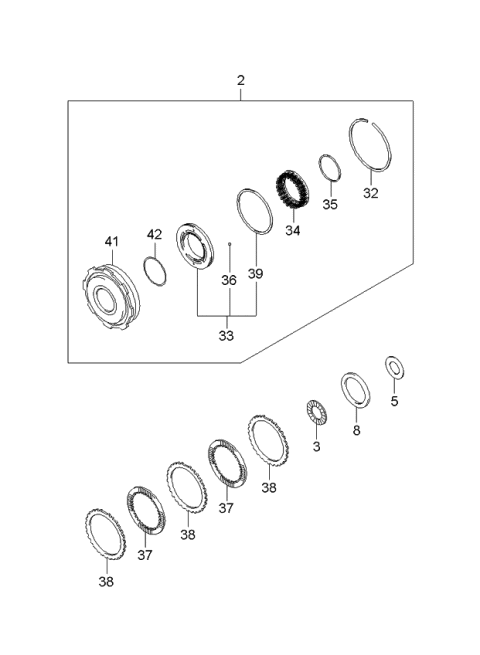 2006 Kia Rio Clutch Assembly-Front Diagram for 4547022705