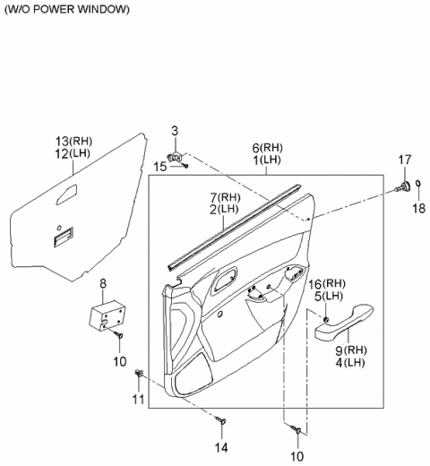 2005 Kia Rio Trim-Front Door Diagram 2