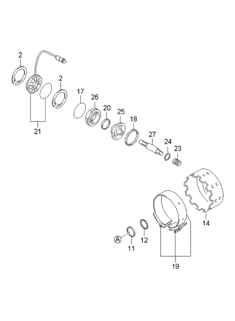 2006 Kia Rio Bearing Diagram for 4563522720