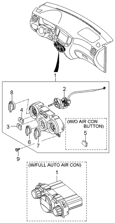 2006 Kia Rio Knob-Blower Diagram for 972551G000VA