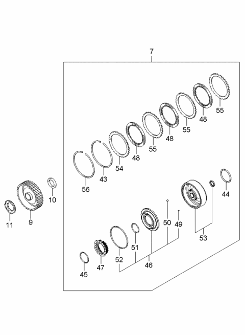 2006 Kia Rio Transaxle Clutch-Auto Diagram 3