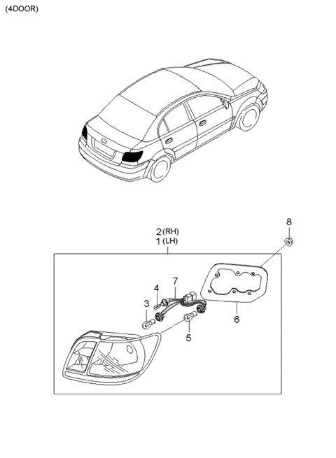 2006 Kia Rio Rear Combination Lamp Diagram 1