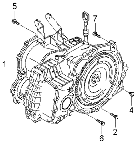 2005 Kia Rio Transaxle Assy-Auto Diagram