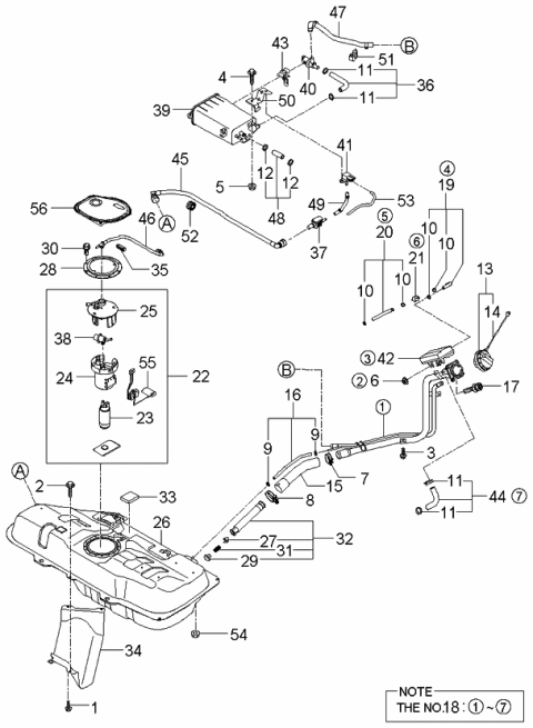 2006 Kia Rio Hose-Vapor Diagram for 314731G500