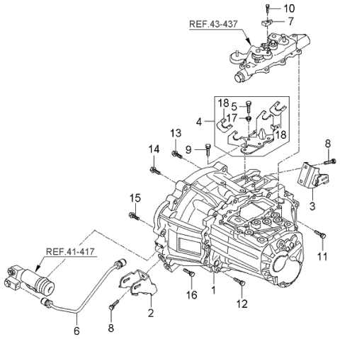 2005 Kia Rio Clutch Tube Diagram for 4146023411