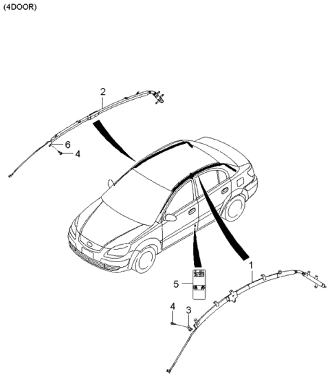 2006 Kia Rio Curtain Airbag Diagram 1