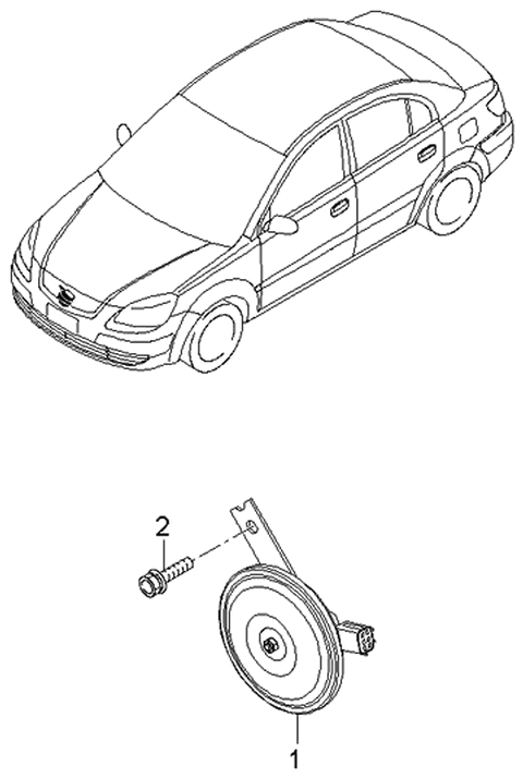 2005 Kia Rio Horn Assembly-High Pitch Diagram for 966202E000