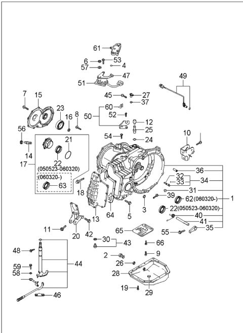 2006 Kia Rio Control Assembly Diagram for 4591022000