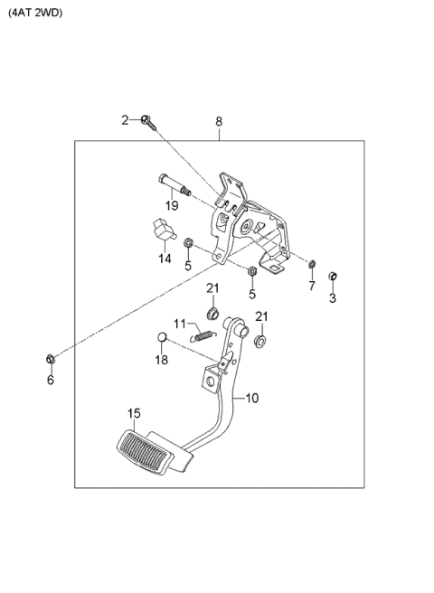 2005 Kia Rio Clutch & Brake Pedal Diagram 2