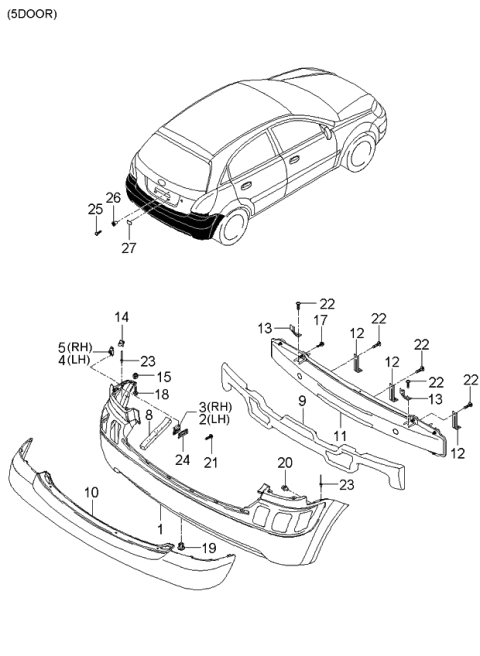 2006 Kia Rio Rear Bumper Diagram 2