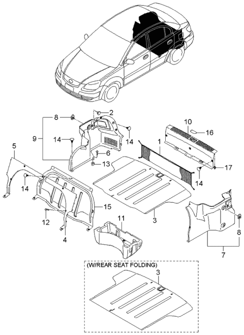 2005 Kia Rio Luggage Compartment Diagram 1