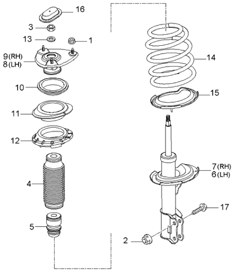 2005 Kia Rio Spring & Strut-Front Diagram