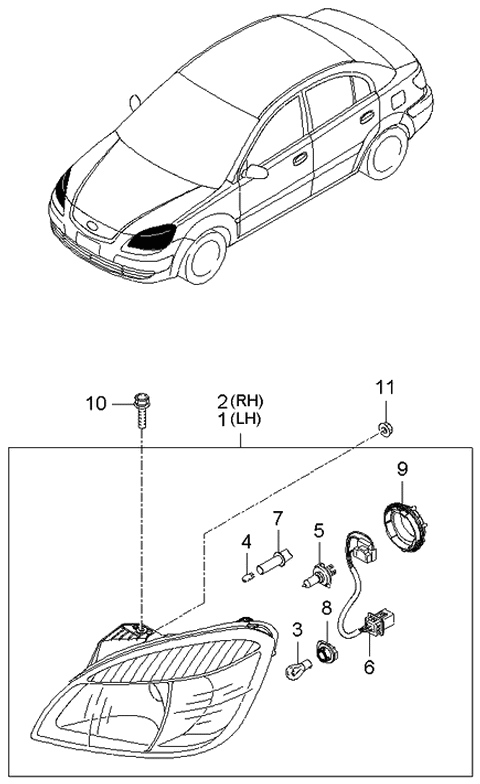 2006 Kia Rio Head Lamp Diagram