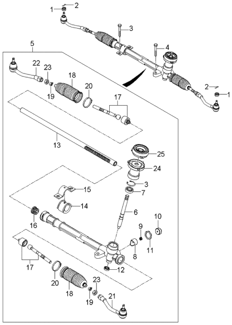 2005 Kia Rio Manual Steering Gear Box Diagram