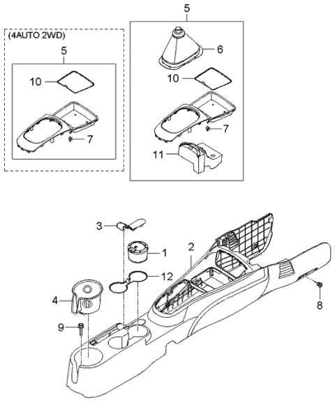 2006 Kia Rio Console Diagram