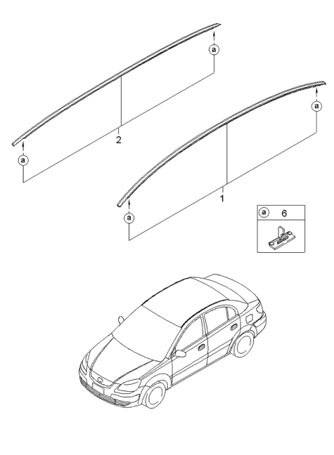 2006 Kia Rio Roof Garnish & Rear Spoiler Diagram 1