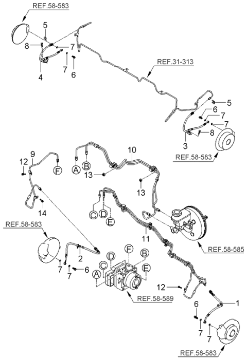 2005 Kia Rio Brake Fluid Line Diagram 2