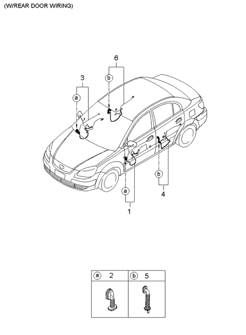 2005 Kia Rio Wiring Assembly-Front Door,As Diagram for 916101G120