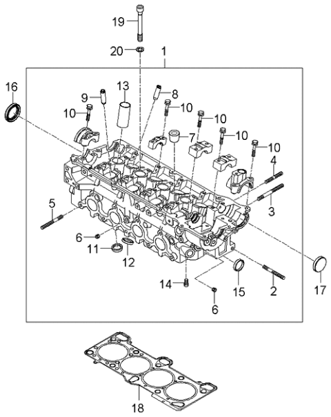 2005 Kia Rio Stud Diagram for 1151008283