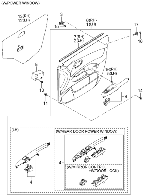 2006 Kia Rio Trim-Front Door Diagram 3