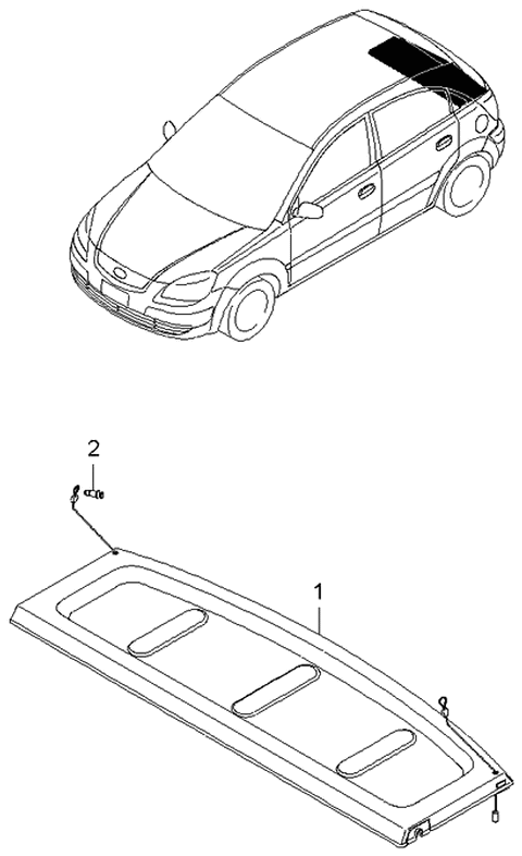 2005 Kia Rio Covering-Shelf Diagram