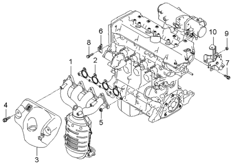 2005 Kia Rio Exhaust Manifold Diagram
