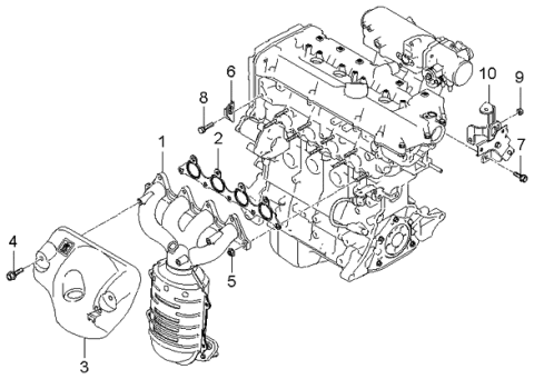2006 Kia Rio Produced Before SEP.2006 Exhaust Manifold Diagram