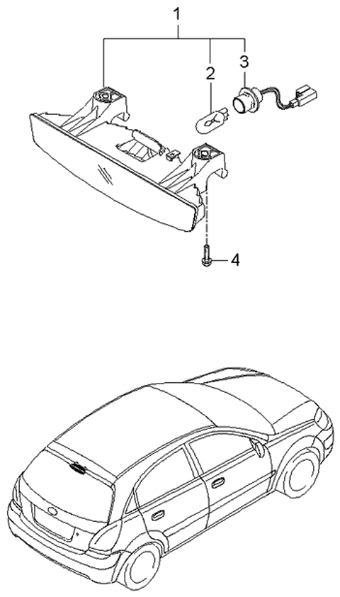 2005 Kia Rio Lamp Assembly-High Mounted Stop Diagram for 927501G200