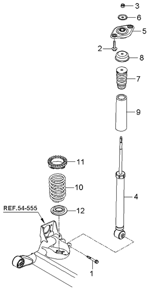 2006 Kia Rio Rear Shock Absorber & Spring Diagram