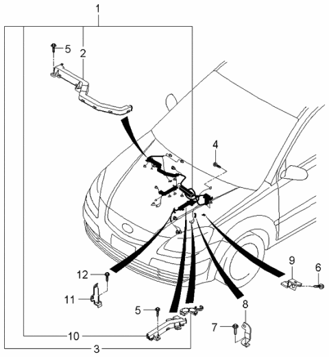 2006 Kia Rio Clip-Wiring Diagram for 919611G820