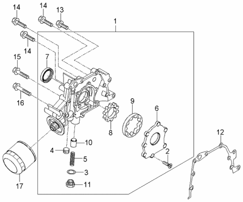 2005 Kia Rio Gasket-Front Case Diagram for 2141126010