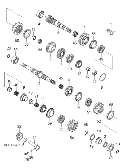 2006 Kia Rio Transaxle Gear-Manual Diagram 1