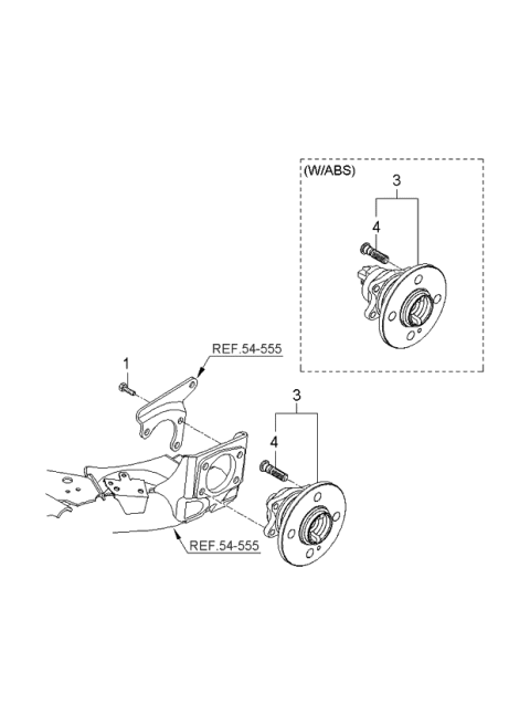 2005 Kia Rio Rear Wheel Hub Assembly Diagram for 527501G000