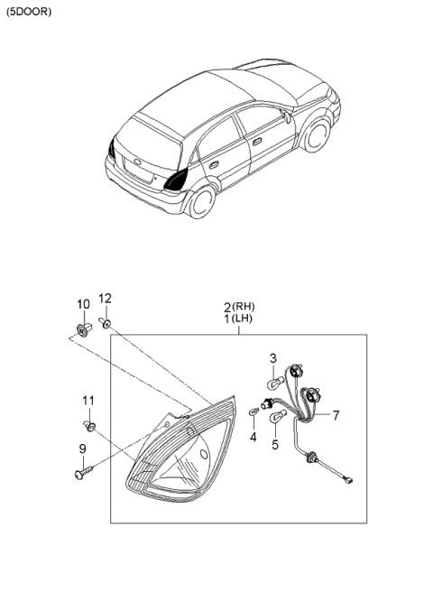 2005 Kia Rio Rear Combination Lamp Diagram 2