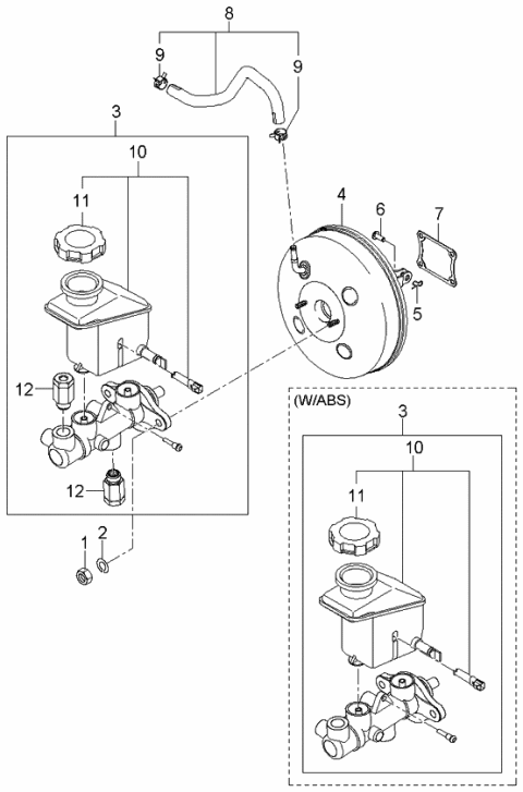 2005 Kia Rio Brake Master Cylinder Diagram