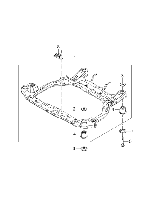 2006 Kia Rio Front Suspension Crossmember Diagram