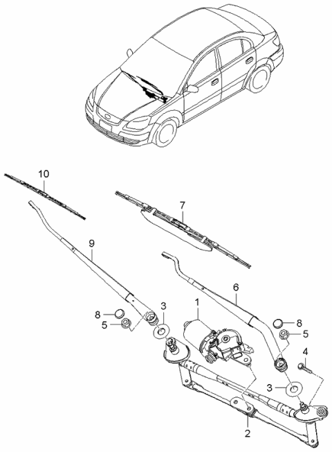 2006 Kia Rio Windshield Wiper Diagram