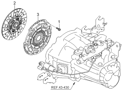 2005 Kia Rio Clutch & Release Fork Diagram